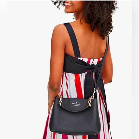kate spade Handbags - Kate Spade Aubrey Chain Top Handel Black Pebbled Leather Satchel
